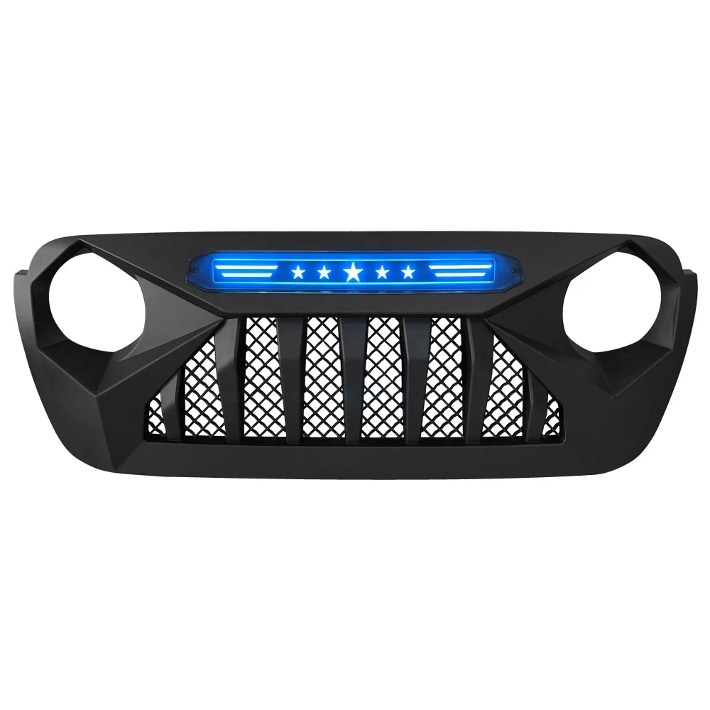 

Front Bumper With LED Light Grille For Jeep Wrangler JL/JT 2018-2021