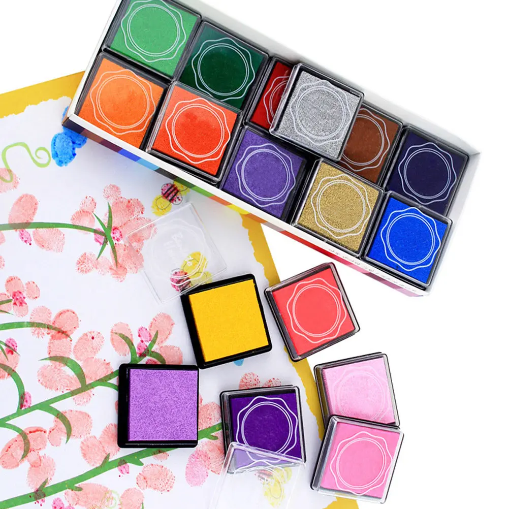 20Pcs Multi-Color Giant Ink Pads Stamp Pads Stackable for DIY Craft Scrapbooking Finger Art Ink Pad Set DIY Stamp Pad