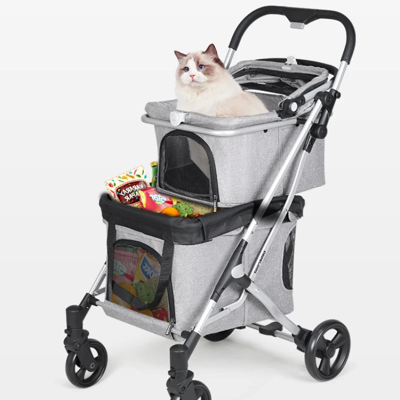 Pet trolley: Cat, small dog, dog walking, special artifact, light and foldable