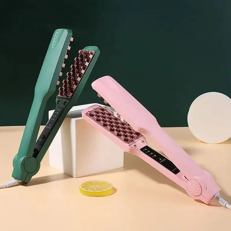

3D Grid Hair Crimper Volumizer Ceramic Professional Hair Fluffy Corrugated Curler Flat Iron Corn Hair Splint Perm 4 Temperatures
