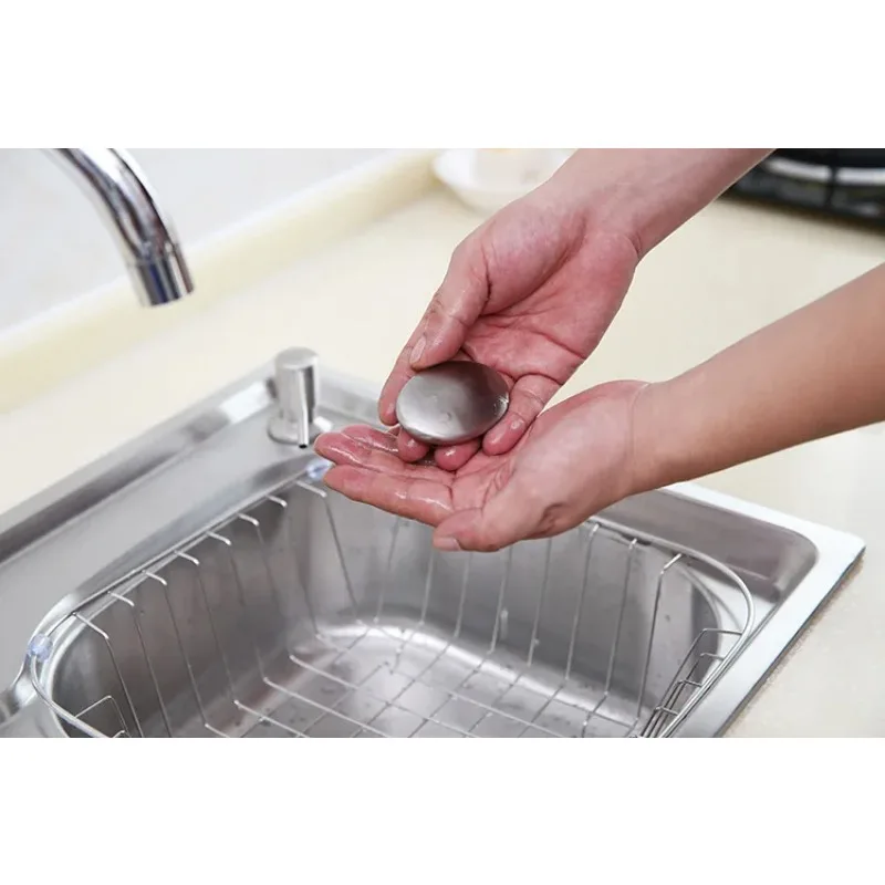 Circular Metal Deodorizing Soap Elliptical Stainless Steel Soap Large Size Soap for Removing Fishy Smell and Odor