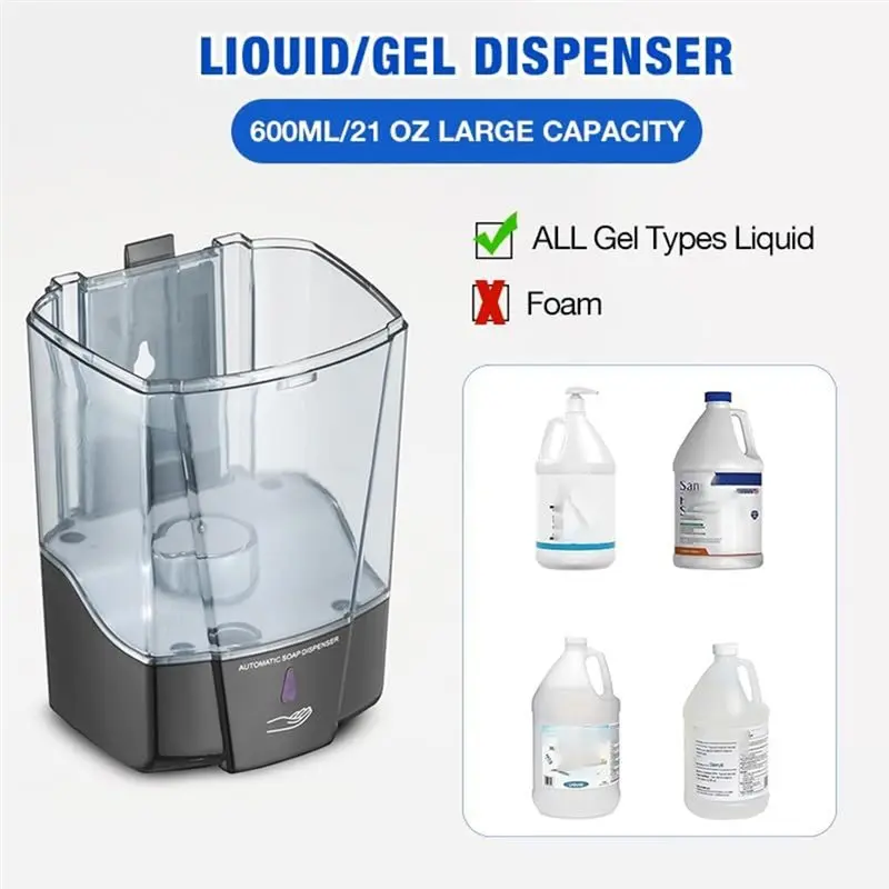[NEW!N92R】 For Offices Home Hotel Wall Mount Automatic Soap Dispenser Touchless, 600Ml/20 Oz Commercial Hand Soap Dispenser