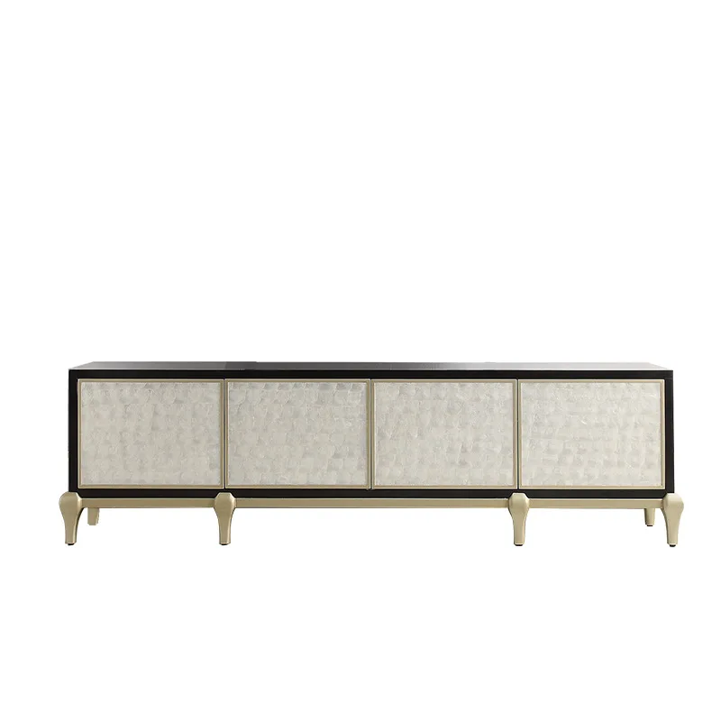 

American solid wood TV cabinet, modern light luxury living room high TV cabinet, coffee table combination paint locker