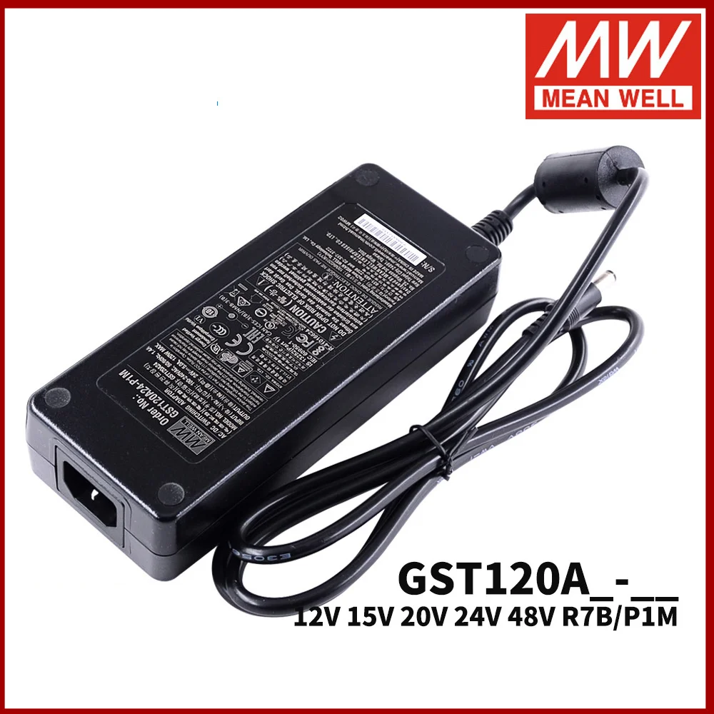 Mean Well GST120A R7B P1M 120W Switching Power Supply 220V AC TO DC 12V 15V 20V 24V 48V Desktop industrial adapter