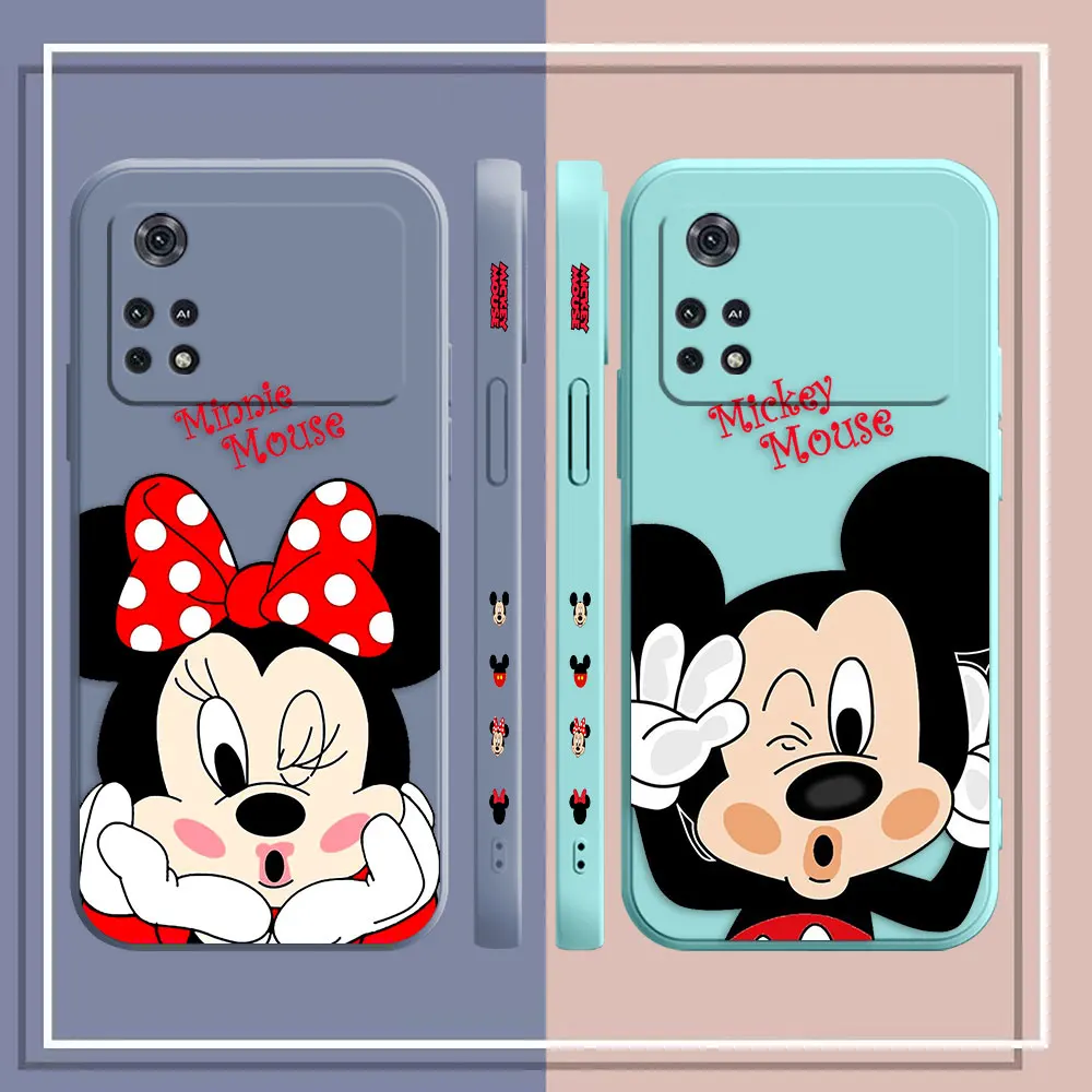 M-Minnie M-Mickey Mouse Phone Case For Xiaomi POCO F3 F4 F5 M2 M3 M4 M5 X2 X3 X4 X5 GT Pro 4G 5G Silicone Case Funda Shell Capa