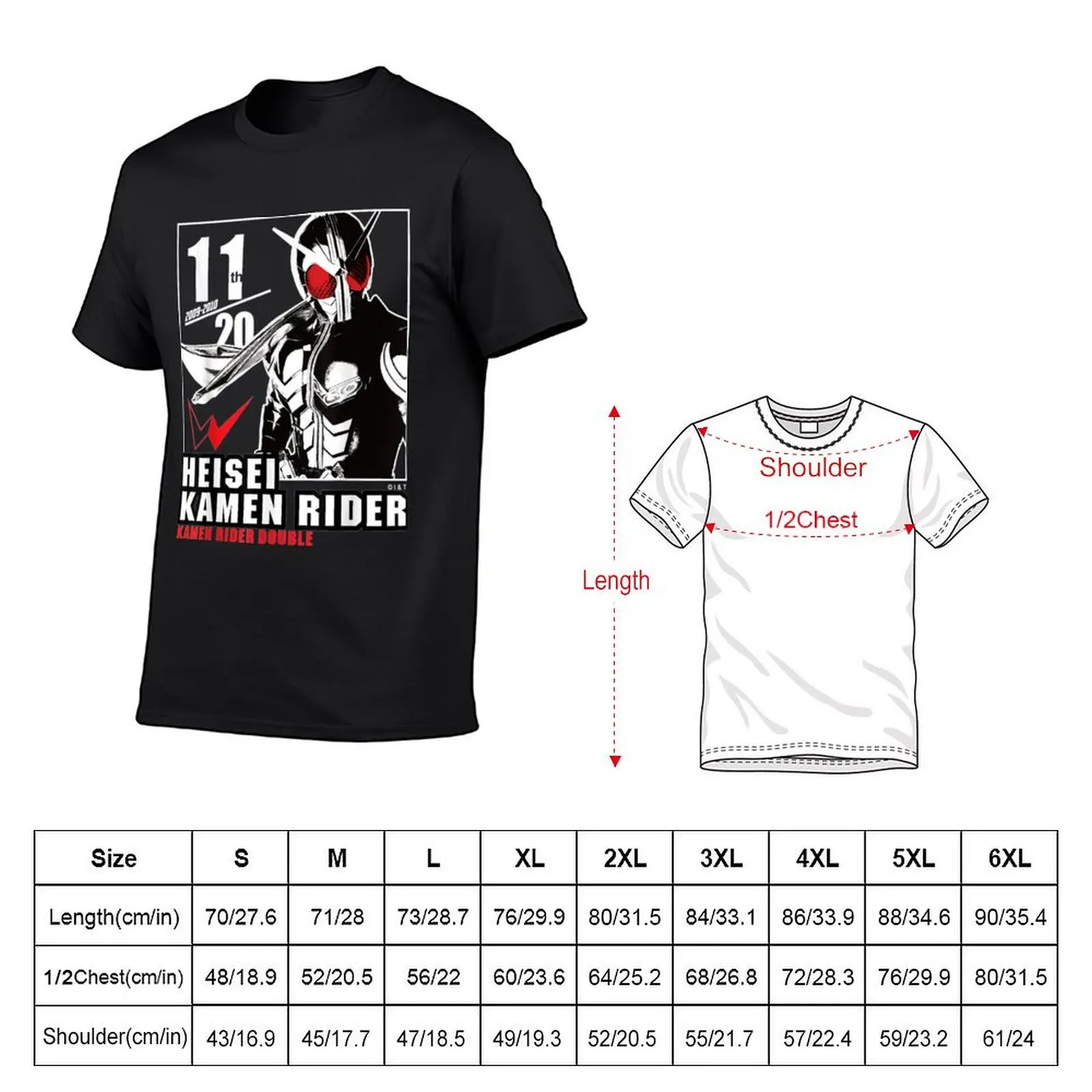 Kamen Rider W Heisei Rider Anniversary T-Shirt cotton graphic tees korean fashion workout shirts for men