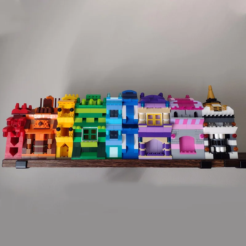 1244-delige Moc middeleeuwse luxe regenbooghuisscène bouwsteen aanpassen diy onderwijs montage kinderen speelgoed verjaardag verrassingscadeau