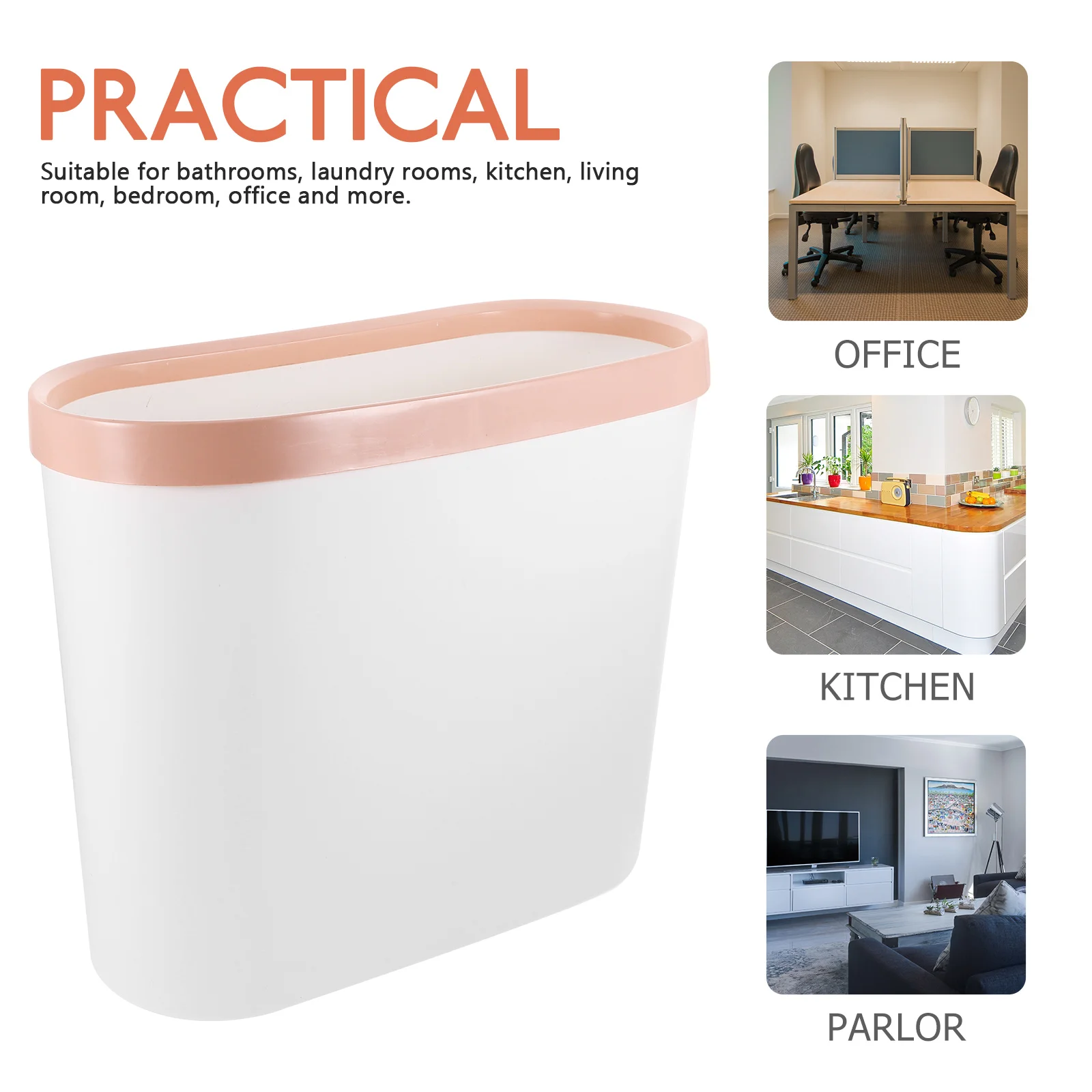 

Creative Gap Waste Container Home Trash Can Large Opening For Bathroom Kitchen Living Room Laundry Room Office Simple