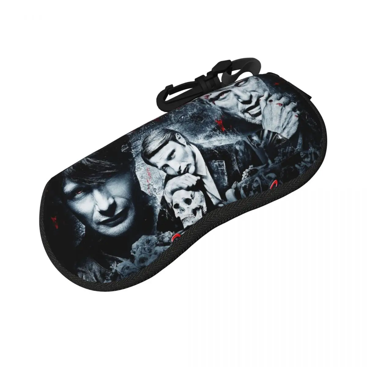 

Mads Mikkelsen Hannibal Lecter - Череп Design Shell Чехол для очков Защитная коробка для солнцезащитных очков Женская и мужская мягкая сумка для очков