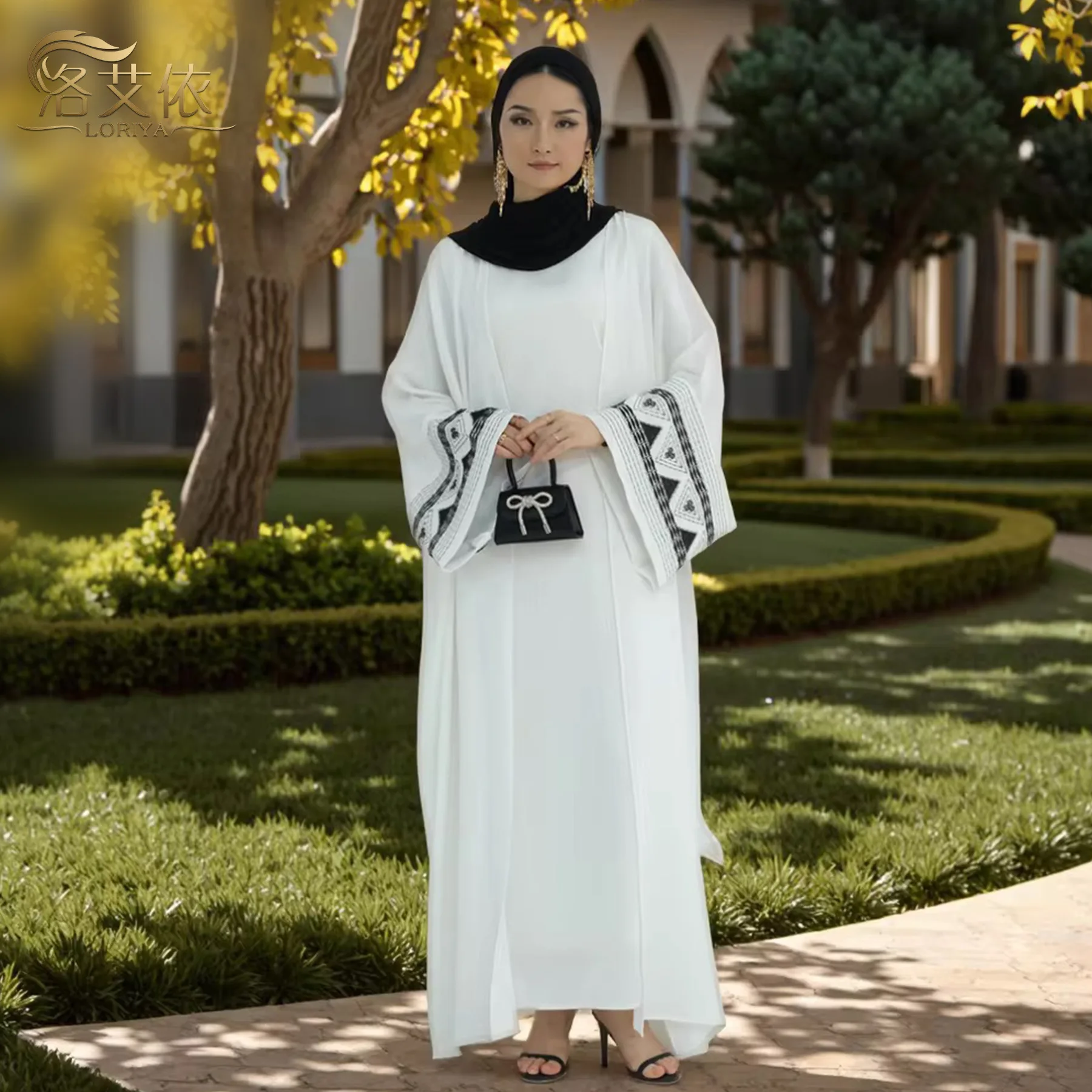 

Мусульманское платье, открытая Абая, женские платья, Джалабия, кардиган с вышивкой, халат Ид, Рамадан, Марокко, Дубай, Абая, кафтан, исламские платья