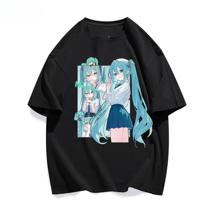 2026 New Hatsune Miku JK Comic Panel T Shirt Unisex Oversized Streetwear Waifu Future To Create Anime Graphic Tee