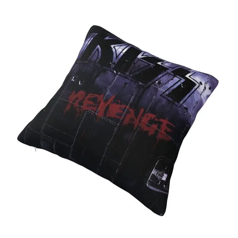 Custom Kiss Rock Roll Cushion Cover 40x40cm Gorgeous Metal Heavy Band Velvet Nordic Pillows