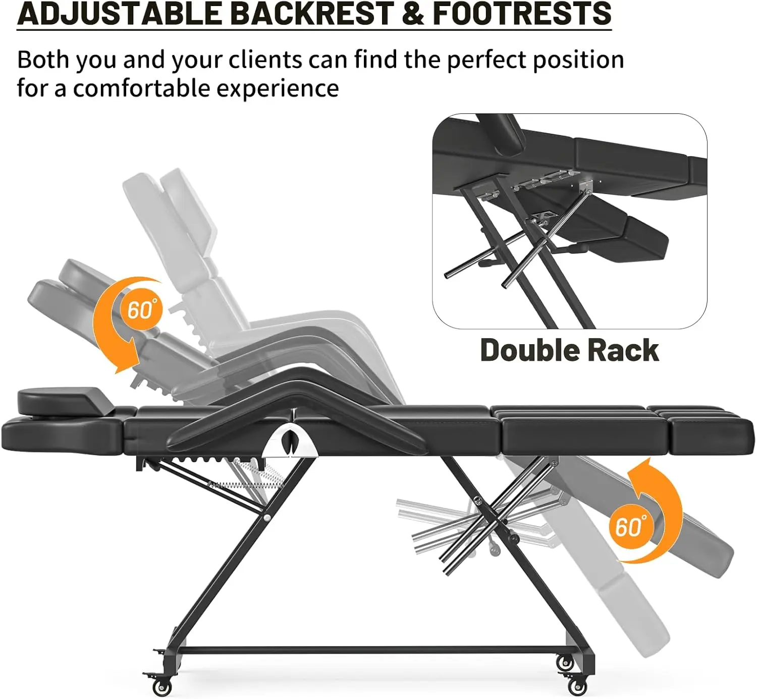 كرسي وشم دوار للصالونات والمنتجعات الصحية - سرير معالجة الوجه قابل للتعديل لأخصائيي التجميل #2