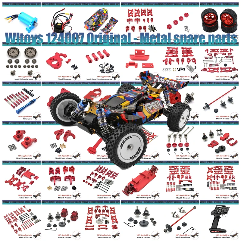 WLtoys New RC Car 124007 1/12 Original Spare Parts Chassis Shell Tire Dog Bone Brushless Motor ESC Anti-Collision Component