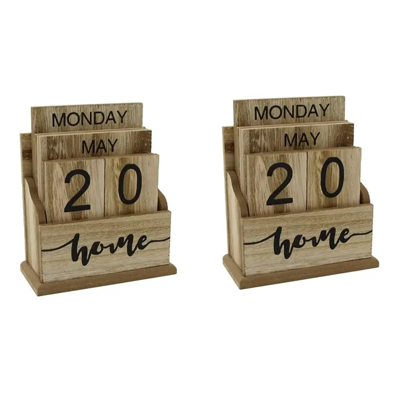 2x-wooden-flip-desk-blocks-calendarperpetual-plank-table-calendar-displayfor-home-office-decoration115x65x145cma-y18a