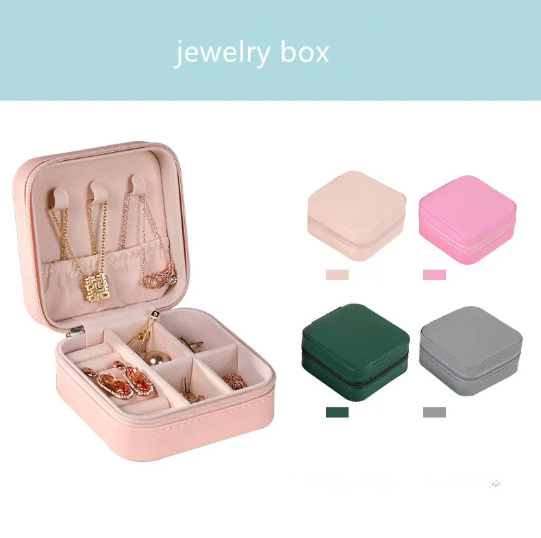 Portable Travel Accessories Box para Mulheres, Organizador De Jóias, Anel, Brincos, Armazenamento De Colar, Aniversário, Presentes De Festa De Natal