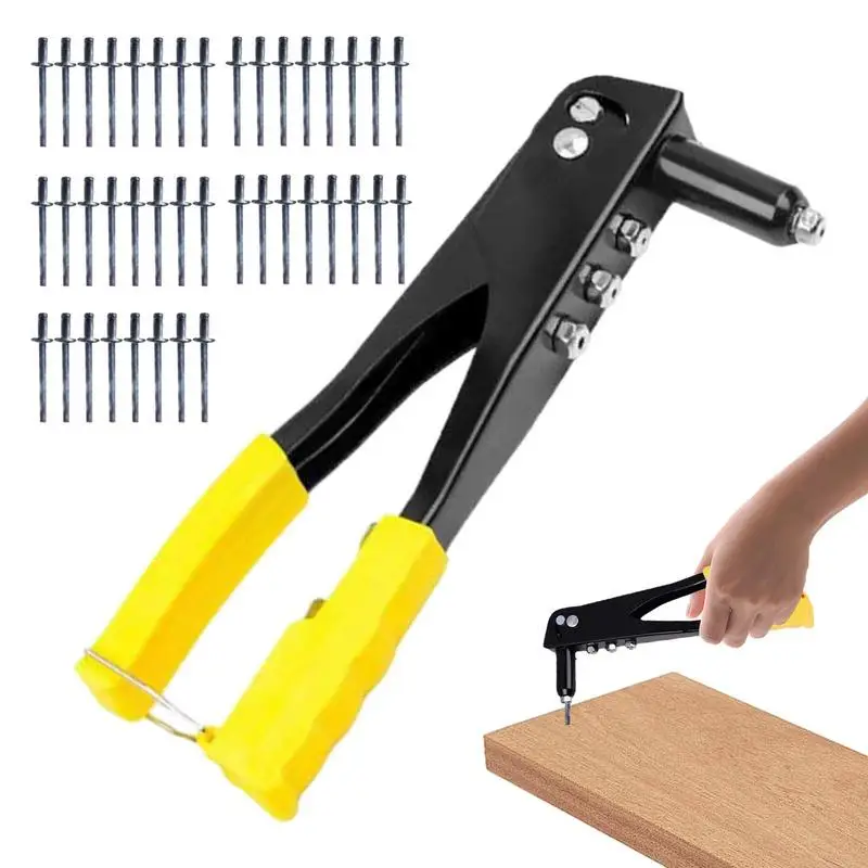 Hand Tool Riveter Set Professional Pop Rivet Guns Home Repair Manual Rivet Nut Tool With 40 Blind Rivets 2.4mm 3.2mm 4.0mm 4.8mm