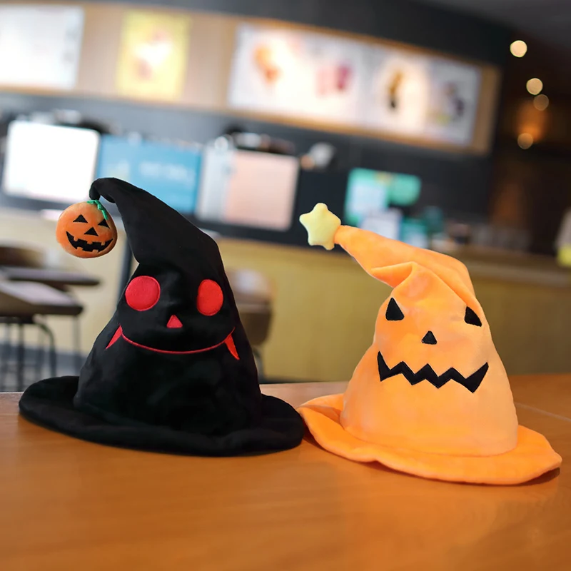 Halloween Children Adult Witch Hat Ghost Festival Party Cartoon Pumpkin Hat Happy Halloween Day Dress Up Funny Pumpkin Hat