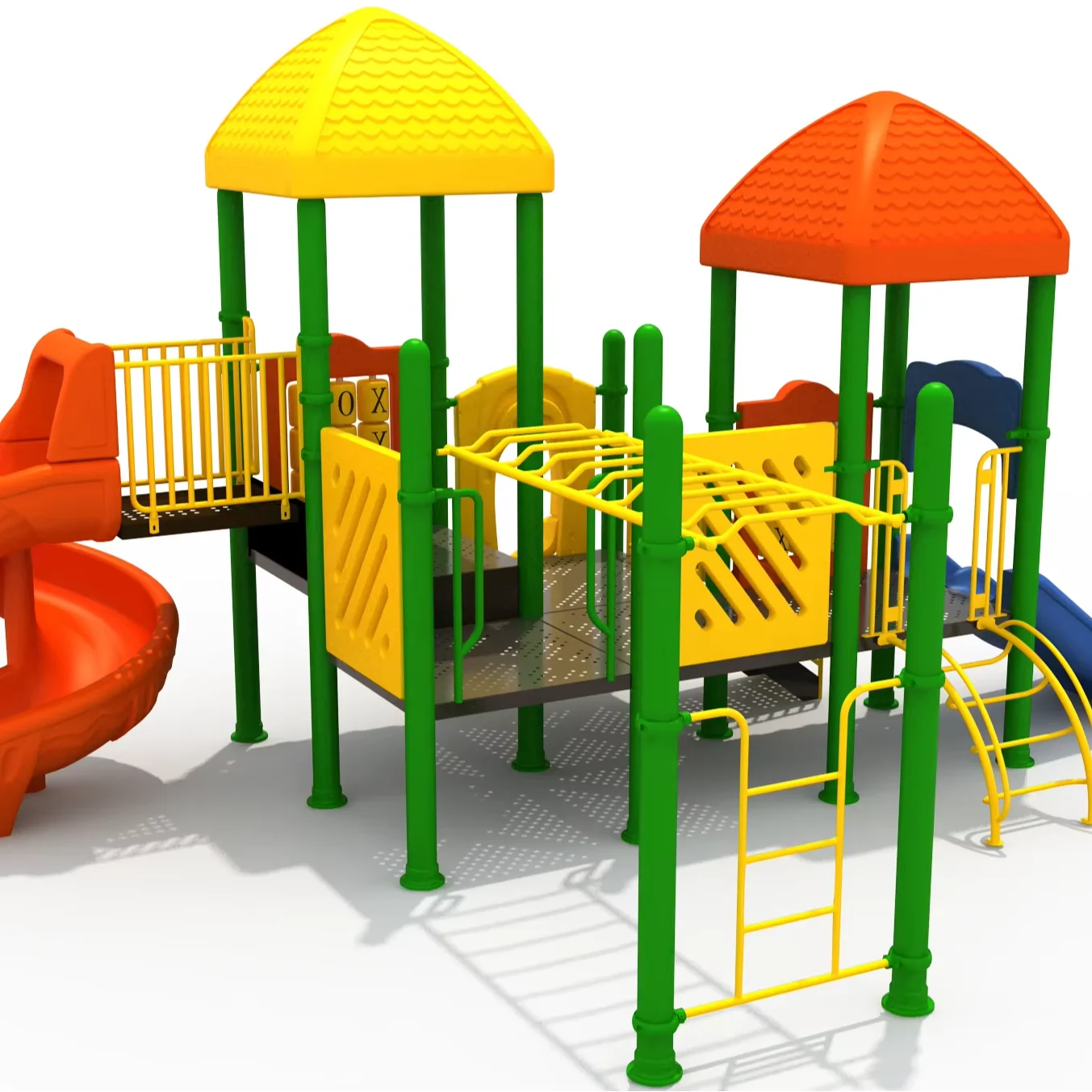 2027 Commercial Playground Climbing Slide Combo with Guardrail and Platform Large Outdoor Slides for Park Kindergarten Community