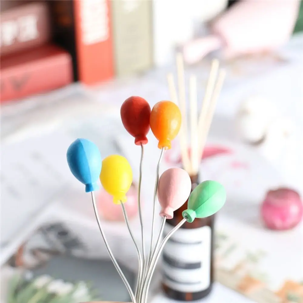 Decor Pretend Play 1:12 Dollhouse Furniture DIY Balloon Bendable Mini Balloon Miniature Iron Wire Heart Balloon Model Festival