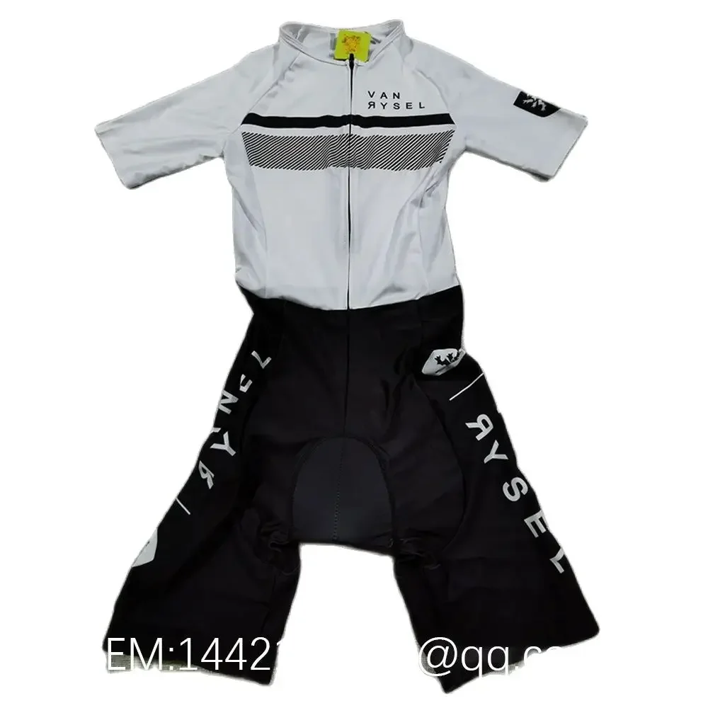 Vanrysel White/black One-piece Triathlon Suit Road Racing Summer Breathable Outdoor Sports Mtb Cycling Skinsuit Jumpsuit Tri Kit