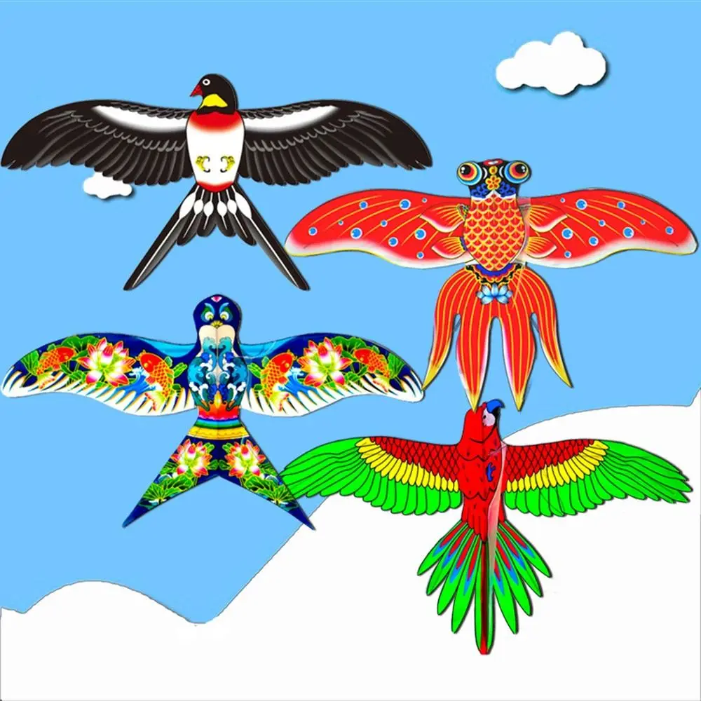 DIY Plastic Dynamic Kites Cartoon Lightweight Fishing Rod Kites Easy Control Long Tail Kites Kids Gift