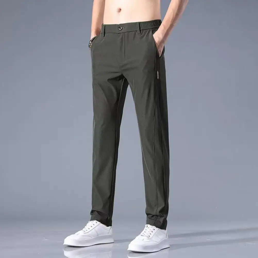 Men Summer Trousers Quick Dry Men Trousers Slim Fit Daily Wear  Stylish Anti-wrinkle Men Summer Pants