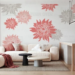 40cm - 80cm Stencil Wall For Painting Decorative Decor Plaster Decors Template To Paint Putty Large Flower Blossom S255