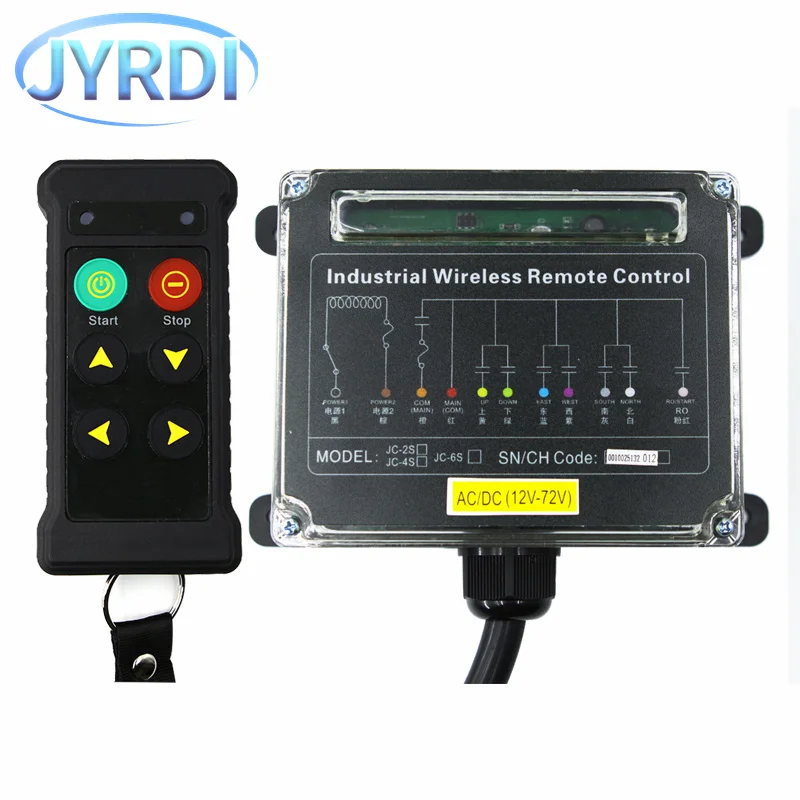 JC-4S 4 buttons singIe speed industrial Wireless Radio Crane Remote Control switches Hoist track crane Lift controller