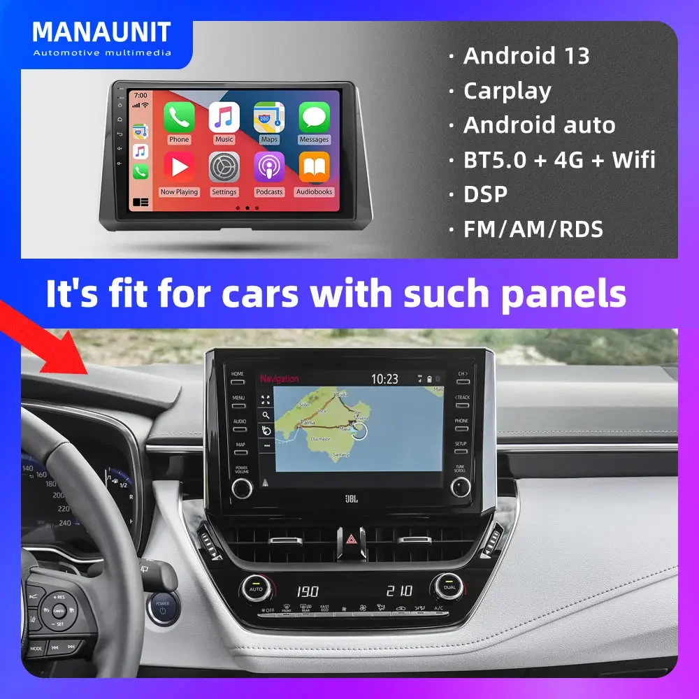 Car Multimedia Player for Corolla 12 altis Levin 2019 2020,Carplay,Android Auto,Radio,Video,Navigation,GPS,DVD,Stereo,Head Unit