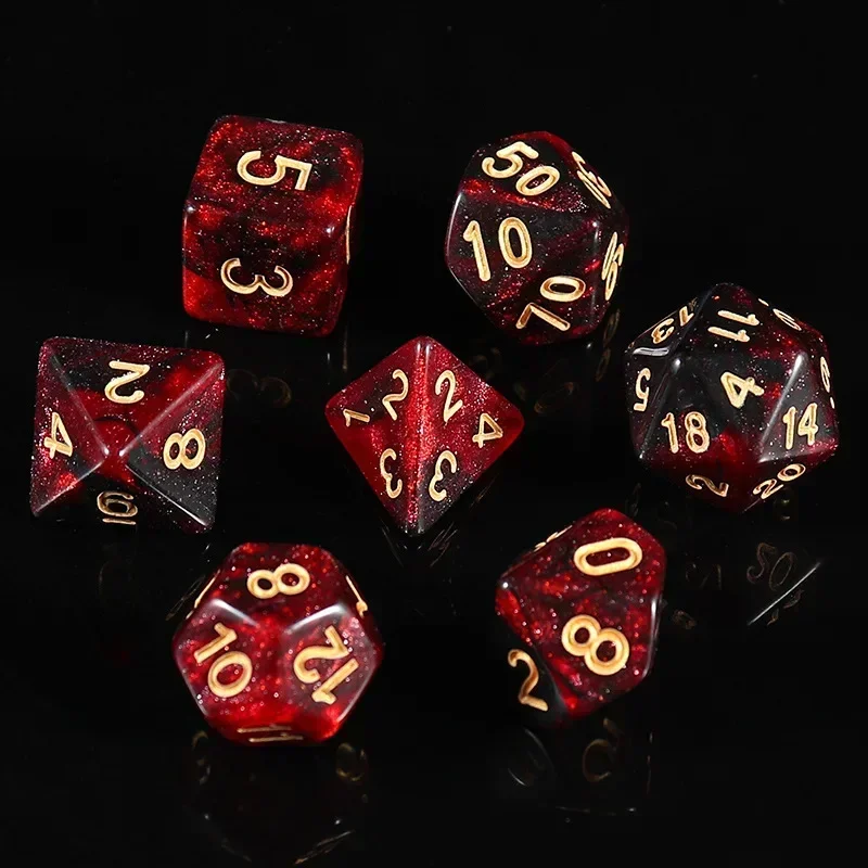 New Star Sky Style Illusion Color 4/6/8/10/12/20 Polyhedral Dice for DND TRPG Party Entertainment Dice Set Board Game Supplies