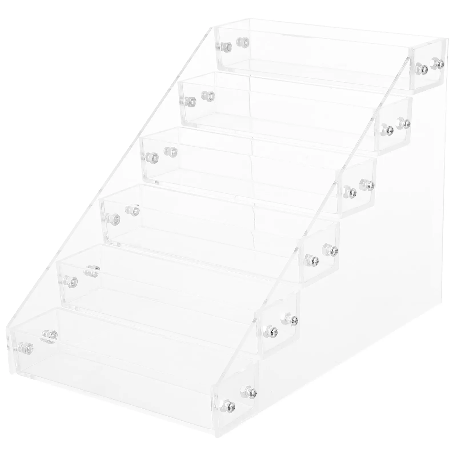 

1Pcs Clear Acrylic Nail Tool Organizer Stackable Manicure Display Rack for Polishes and Lip Glosses Smooth Finish Bedroom Vanity