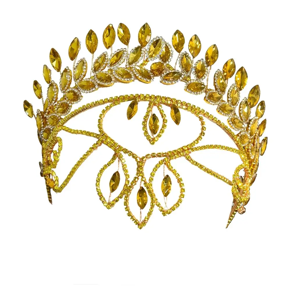 

Rhinestone Bride Headband, Wedding Headpiece for Brides, Tiaras for Women（Gold)