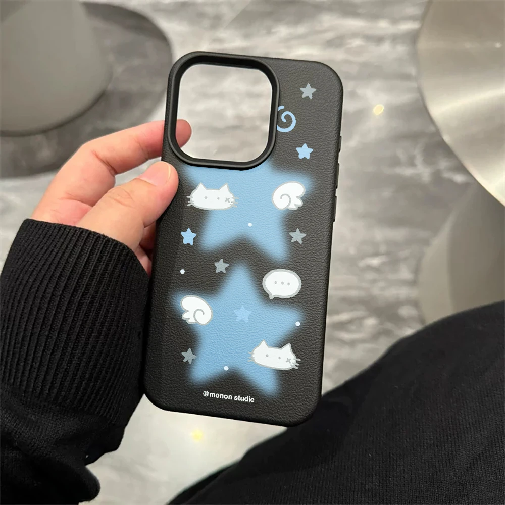 Weiße Katze Wolken-Handyhülle für iPhone 17 16 15 14 13 12 Pro Max 16 15 14 Plus 17 16 15 14 13 12 Pro 17Air Silikon-Matt-Cover – Detail 8