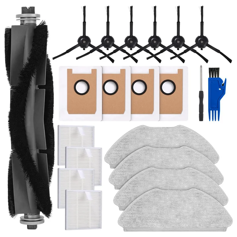 

ABRB-For Airrobo T20 Robot Vacuum Cleaner Main Side Brush Hepa Filters Mop Cloth Dust Bags Replacement Parts