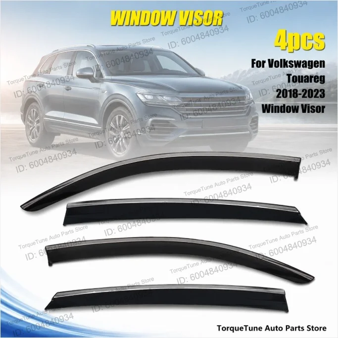 Premium Direct Fit Window Visor Wind Deflector Sun Rain Guard For Volkswagen Touareg 2018-2023 Side Door Vent Deflectors