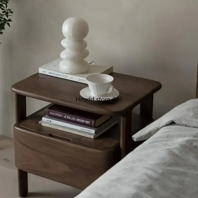 Solid wood bedside storage cabinet Small cabinet Bedroom locker Bedside table image 3