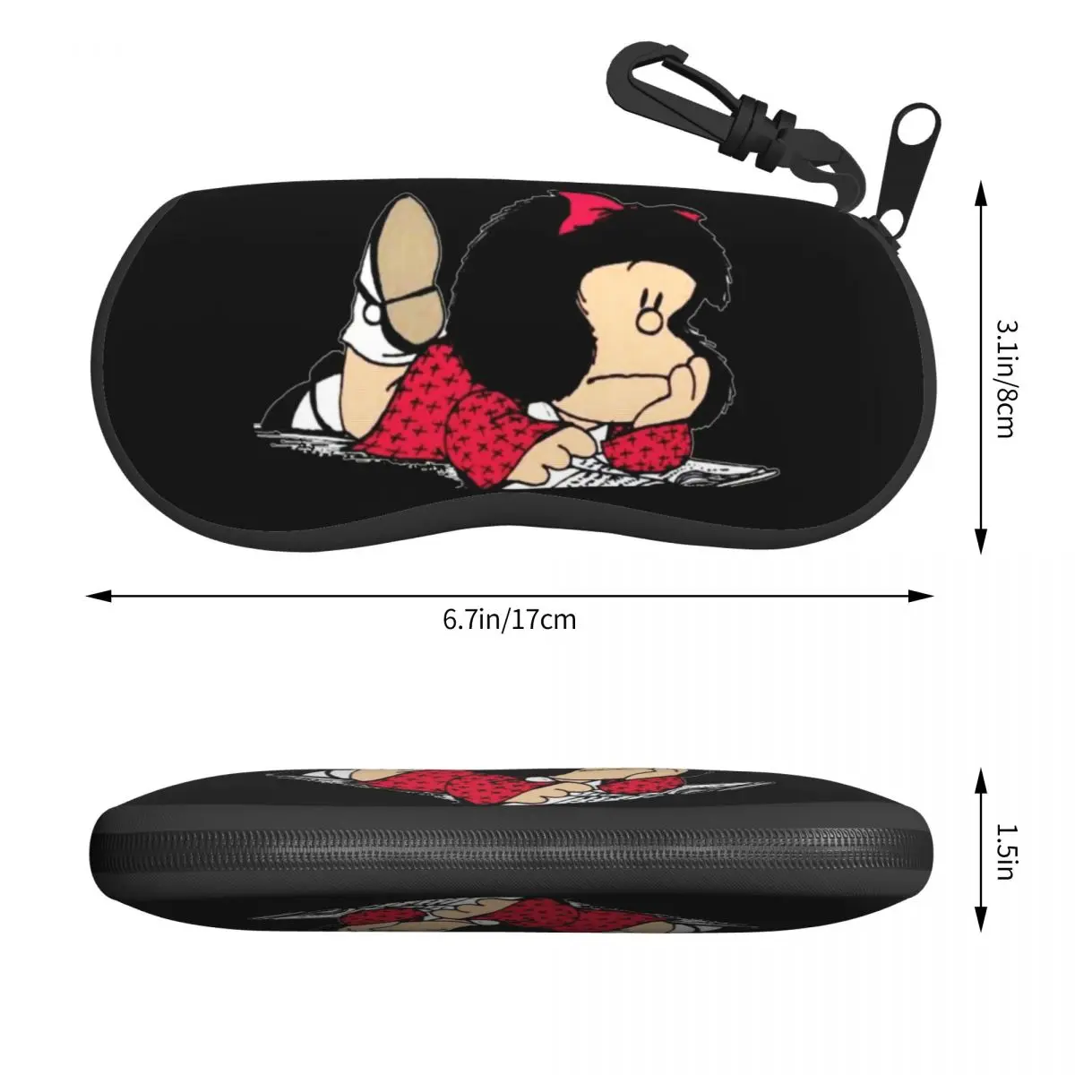 Custom Cute Mafalda Shell Eyeglasses Protector Cases Fashion Sunglass Case Argentine Cartoon Quino Comic Glasses Pouch