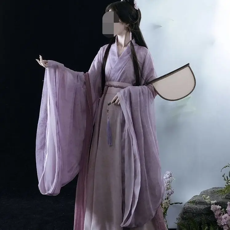 WeiJin Dynasty Purple Hanfu Dress Chinese Traditional Princess Dance Costumes Tang Suit  Ancient Hanfu Folk Dress Halloween