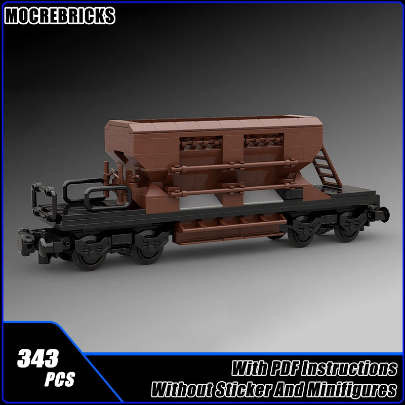 

MOC Building Blocks Railway Train Carriage Gravel Side Dumper Wagon Technology Assembly Bricks Model DIY Kid's Toys Xmas Gifts