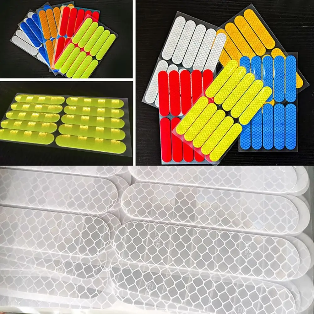 

200Pcs Waterproof Safety Warning Reflective Stickers Strip Self-adhesive Anti-collision High Visibility Reflector Tape Smooth
