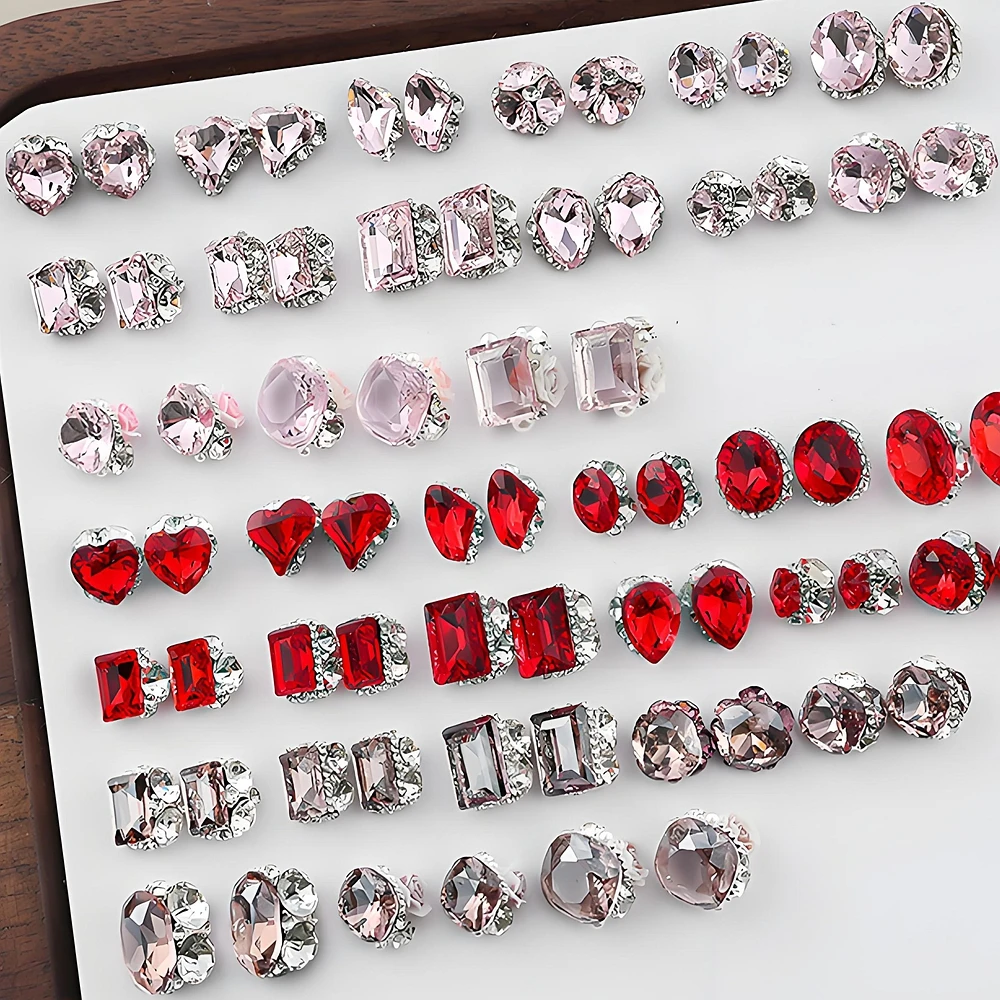 5PCS 3D Stacked Crystal Nail Art Rhinestone Pile Charms Jewelry Parts Accessories For Manicure Decor Nails Decoration Supplies L