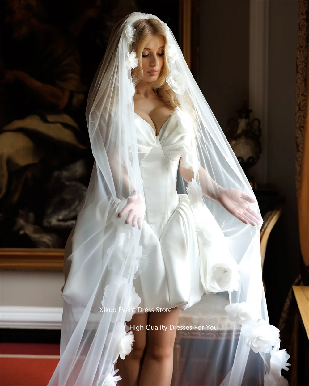 Xikuo brilhante princesa vestido de casamento querida vestidos de fiesta elegantes cetim uma linha vestido de baile novia personalizado