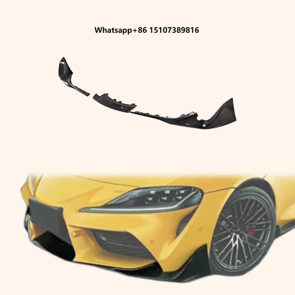 For 19+ Supra A90 T Type Carbon Fiber Front Bumper Lip Body Kit 3pcs