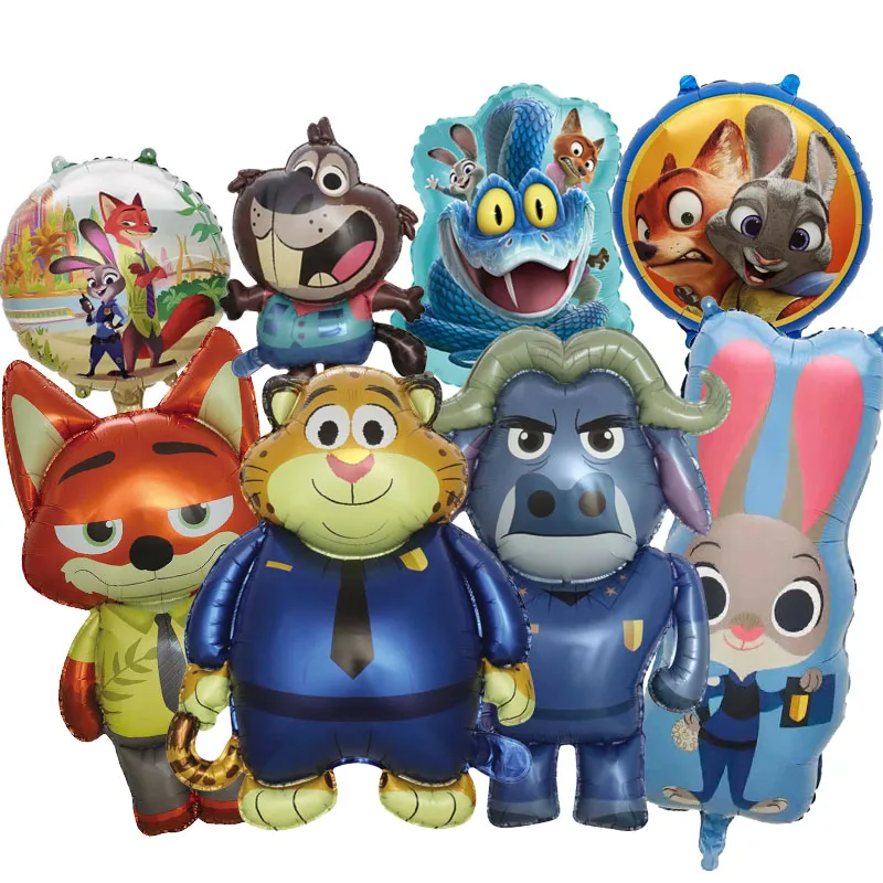 Ballons de décoration sur le thème de la fête d'anniversaire Zootopia 2, fournitures de décoration de fête de dessin animé, cadeau d'anniversaire pour garçons et filles, 2/8 pièces