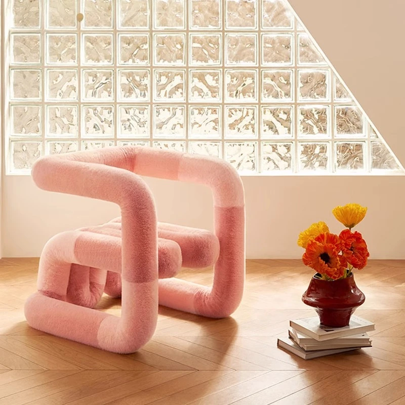 Elbow special-shaped back chair model room solid wood living room bedroom soft bag single chair simple and versatile model