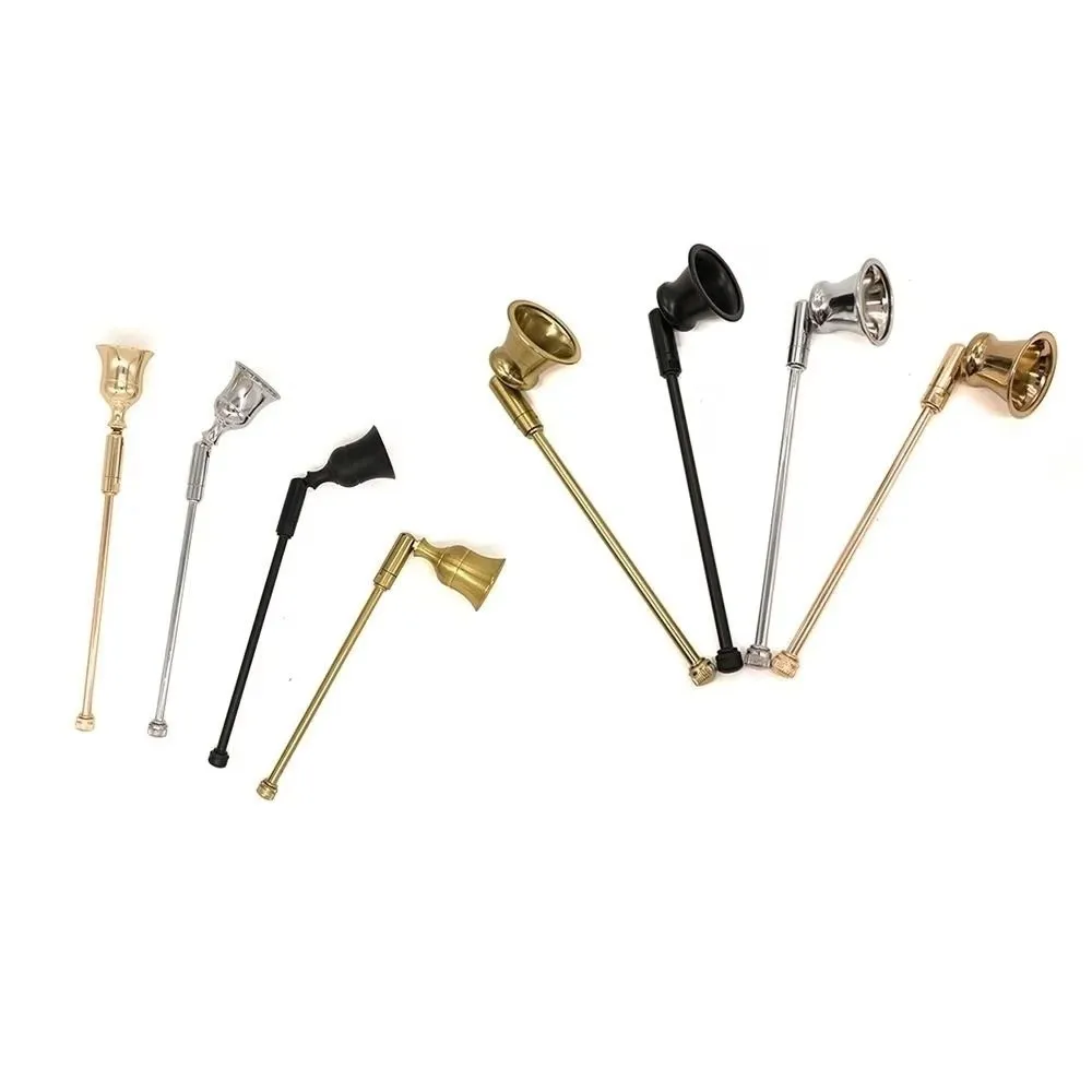 Vintage Bell Shaped Candle Snuffer Swingable Turn Off Extinguisher Candle Extinguisher Adjustable Long Handl Wick Cover Home