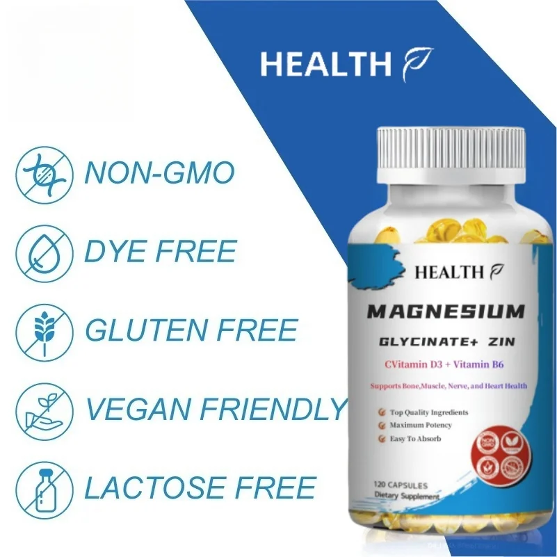 HEALTH High absorption magnesium glycine, 100% chelation, 500mg TRACCS, no buffering, non genetically modified, vegetarian