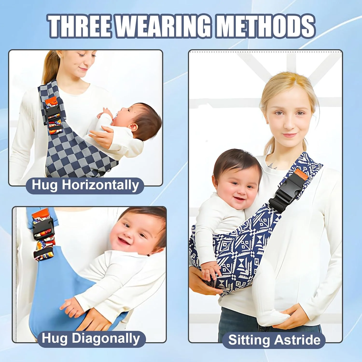 Baby Sling Carrier Newborn to Toddler,Ergonomic Sling Carrier with Adjustable Strap,Lightweight,Portable,Breathable,Soft Padding