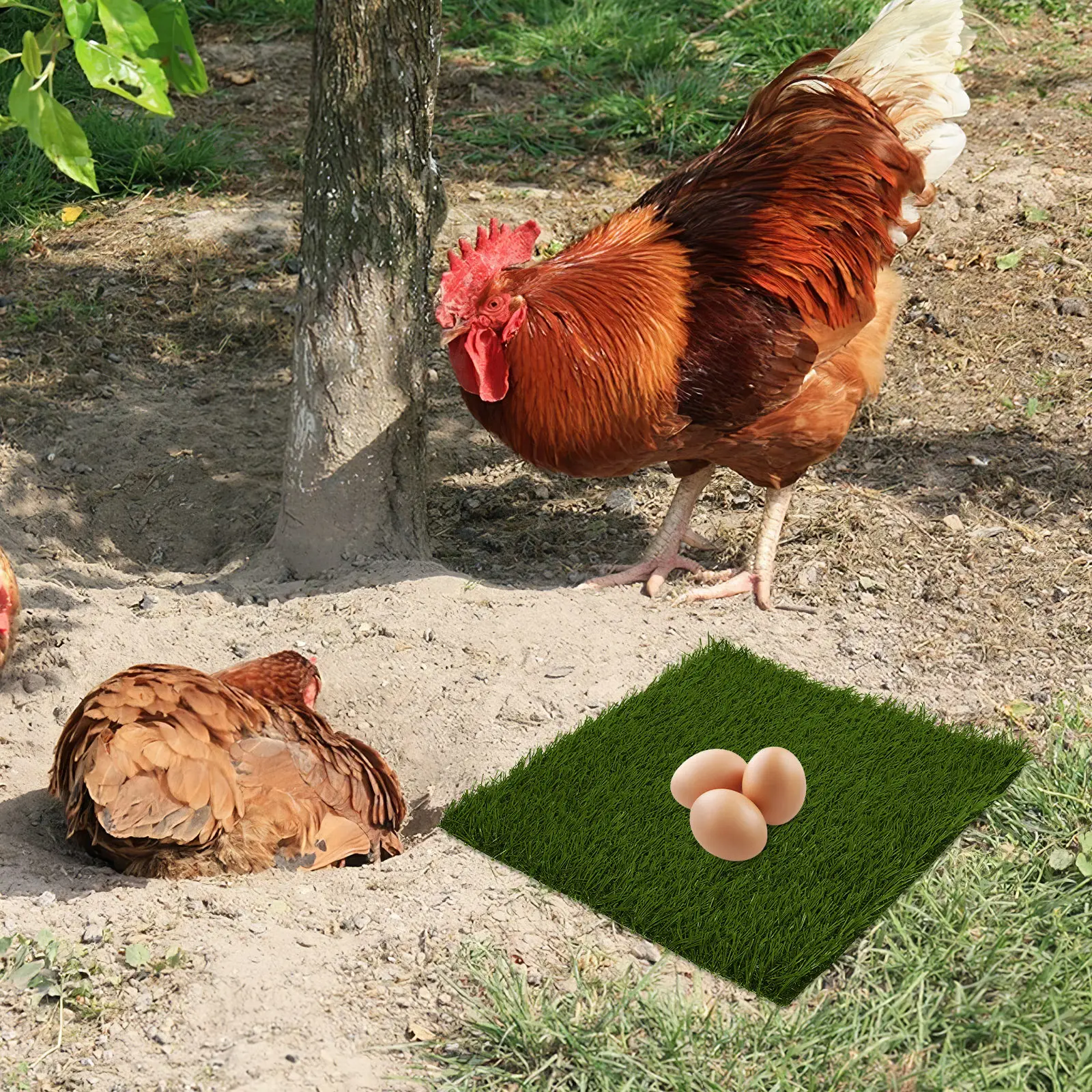 

3Pcs Artificial Grass Cushions for Chicken Coop Soft Nesting Pads Egg Protection Easy Clean Laying Mat Chicken Nesting Pads